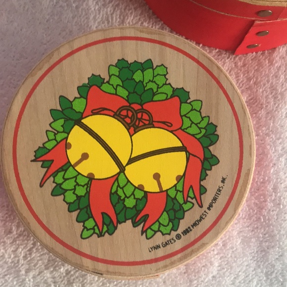 5 Christmas Wood Boxes 1982 Lynn Gates Midwest Importers of Cannon Falls - Picture 4 of 7